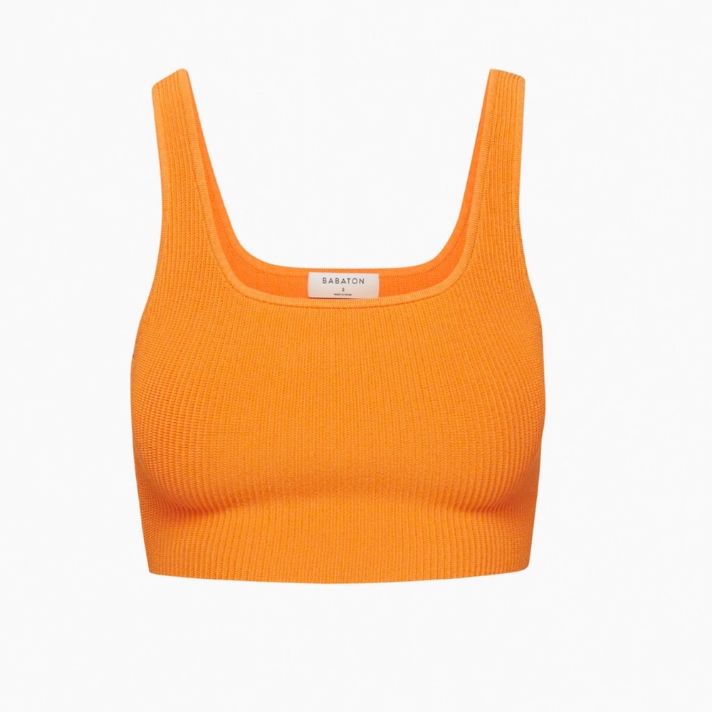 BABATON Aritzia Knit Square neck cropped tank